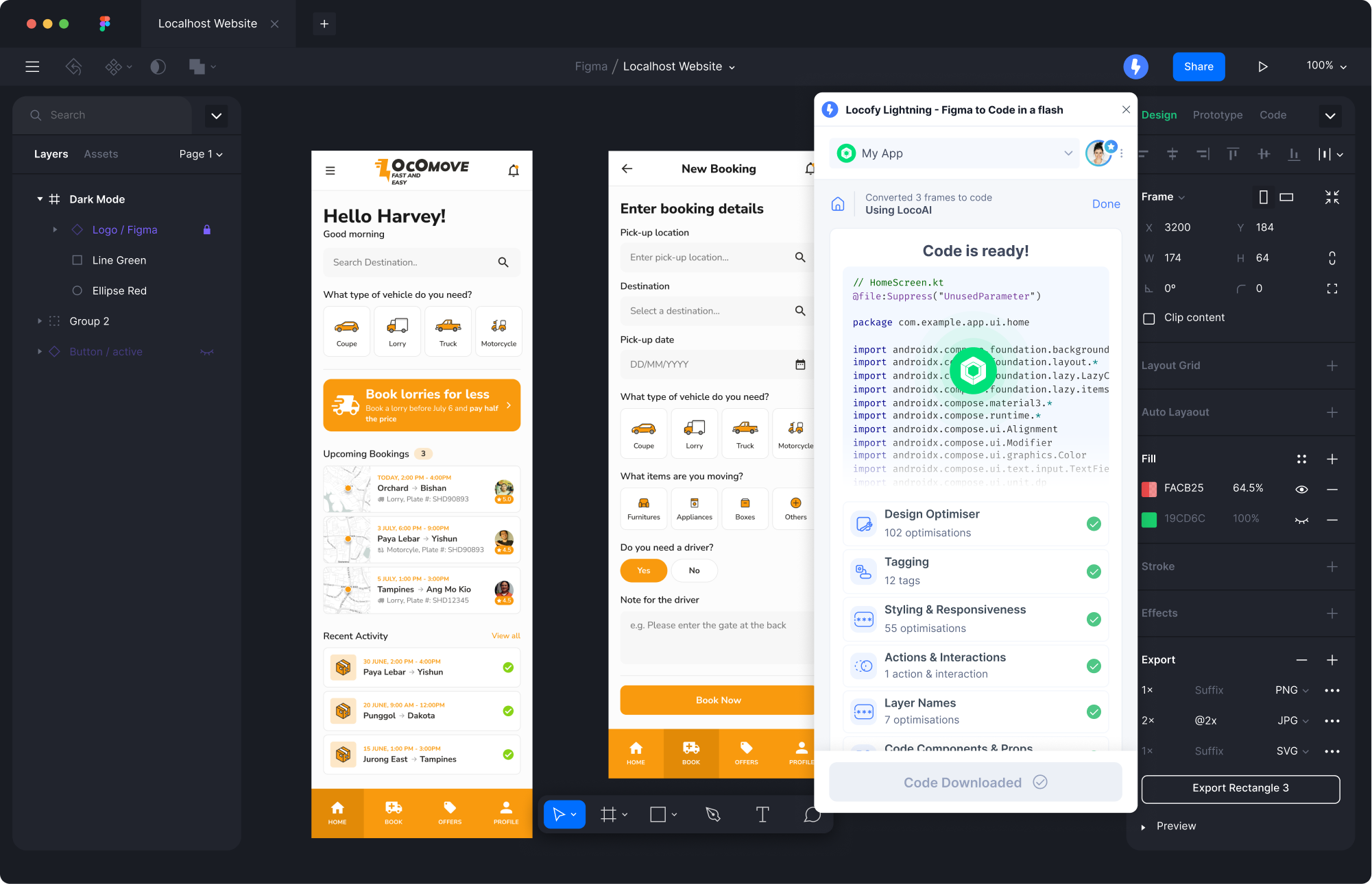 Convert Figma Designs to Code in a flash using Locofy Lightning
