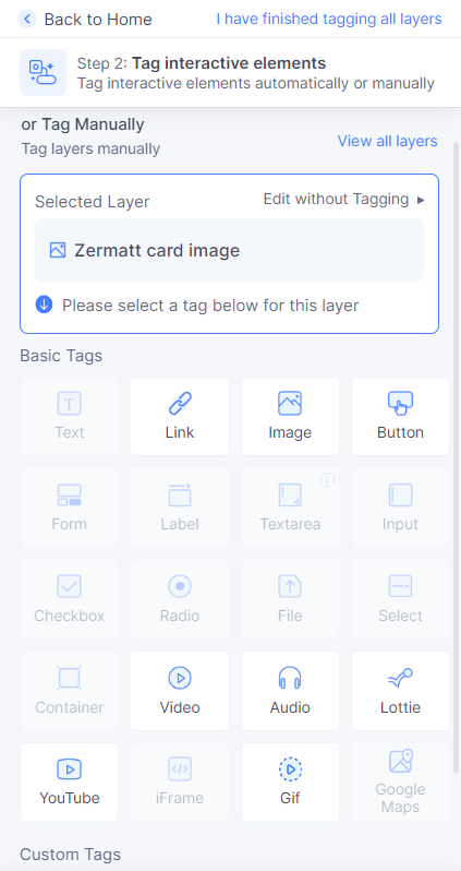 Tagging your animations – Locofy Docs
