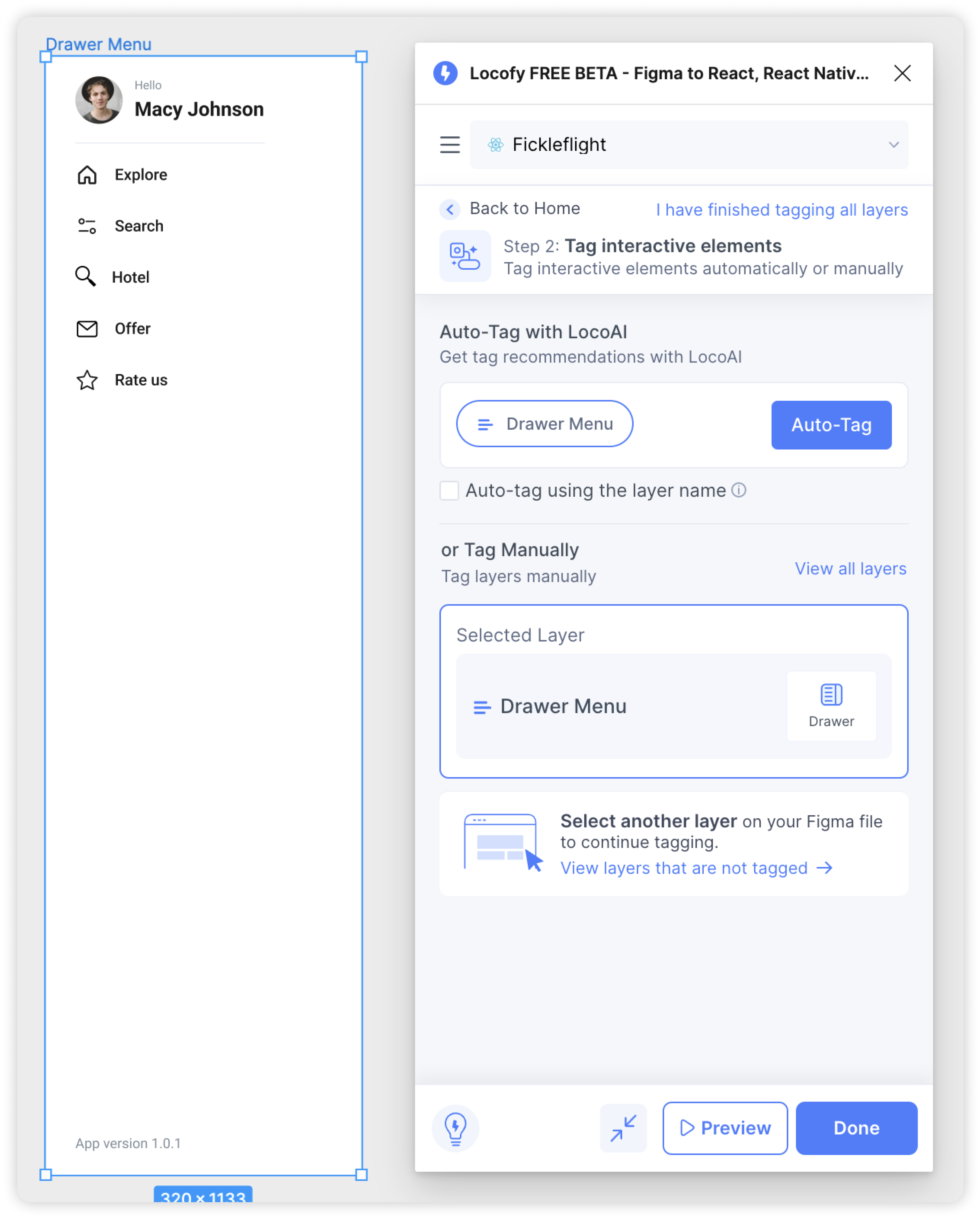 Tagging a drawer – Locofy Docs